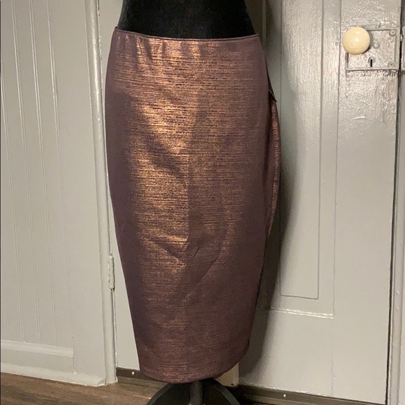 Apt. 9 Dresses & Skirts - NWT Apt. 9 Burgundy & Metallic Copper Pencil Skirt